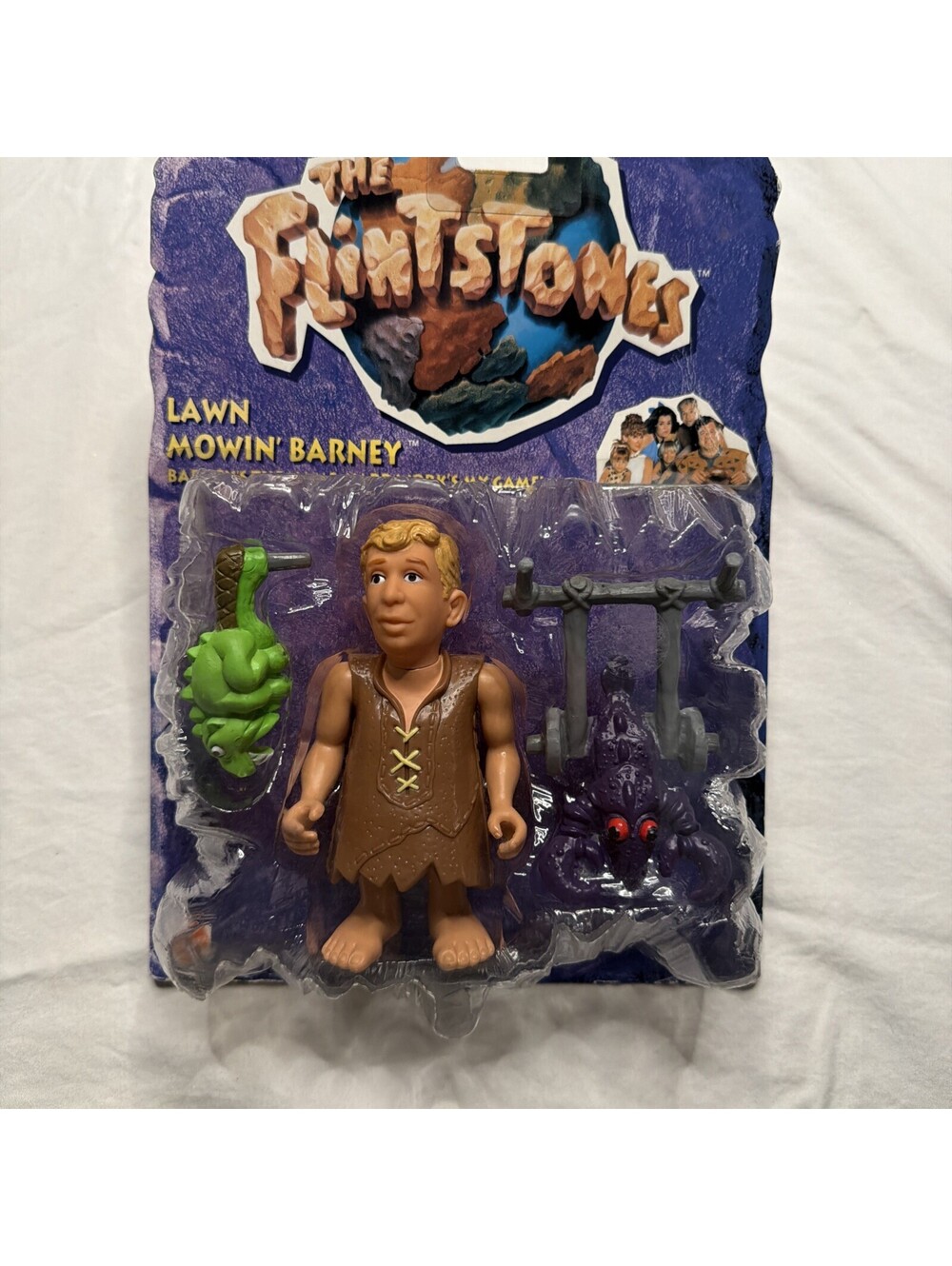 1994 The Flintstones Movie Lawn Mowin' Barney Figure on card- very cool-#394